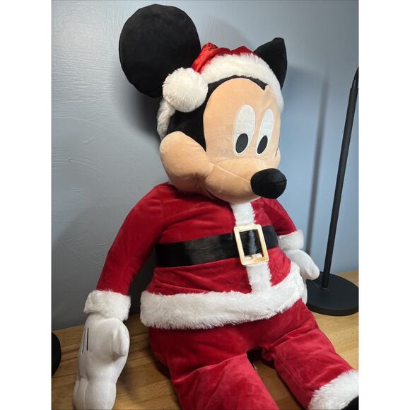 Mickey Mouse Santa Claus JUMBO Plush 48” (4 Feet Tall) Christmas Stuffed Disney - Picture 2 of 15